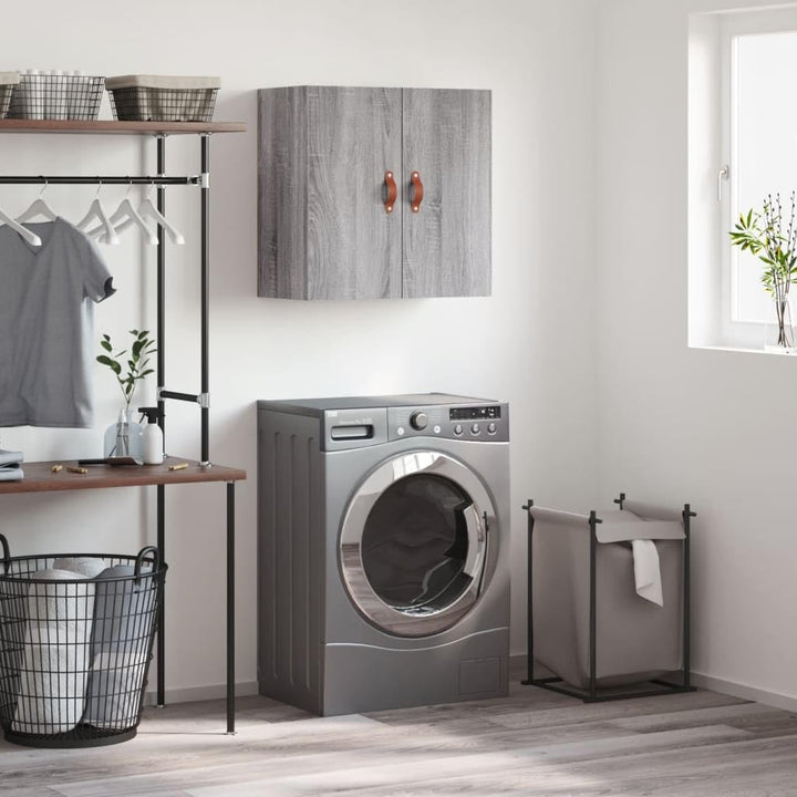 prissent Wandschrank Grau Sonoma 60x31x60 cm Holzwerkstoff Schrank Wandmontage Wohnzimmer Schlafzimm