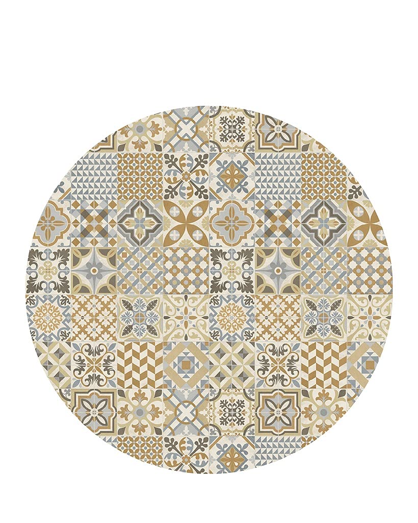 Vilber, Toledo Vinyl-Teppich, rund, Farbe 04, Durchmesser 155 cm 155 cm diámetro Braun /Beige - 04,