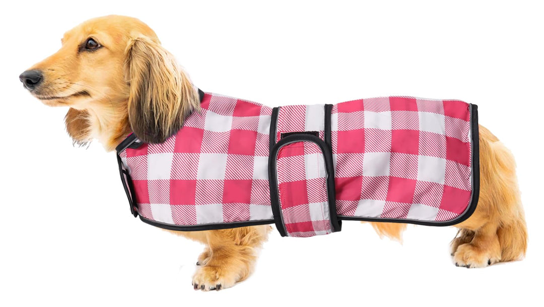 Geyecete Hunde Regenmantel,Einstellbar Wasserdicht Hundejacke für Dackel,Regenmantel mit reflektiere