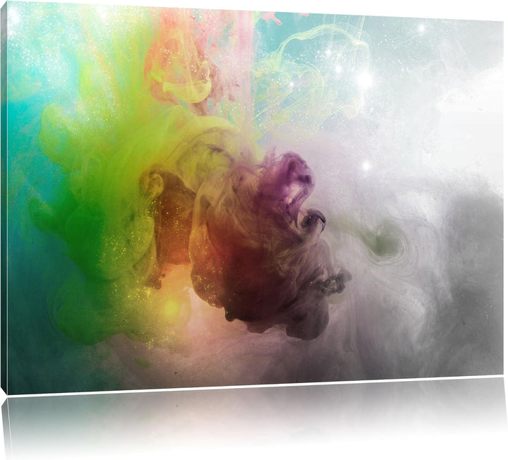 mystisch verfärbte Wirbel schwarz/weiss Format: 100x70 auf Leinwand, XXL riesige Bilder fertig gerah