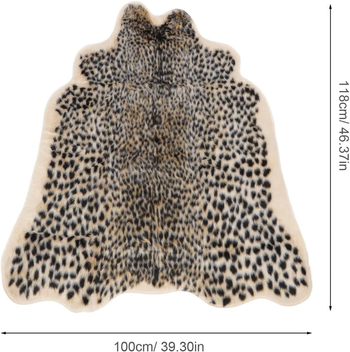Amosfun Leoparden-Print, Kunst-Plüsch-Teppich mit Leopardenmuster, Fussmatte für Zuhause, Büro, Wohn