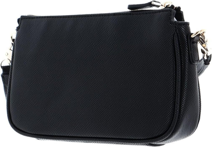 GUESS Damen Noelle Dbl Pouch Crossbody Bag Schwarz, Schwarz