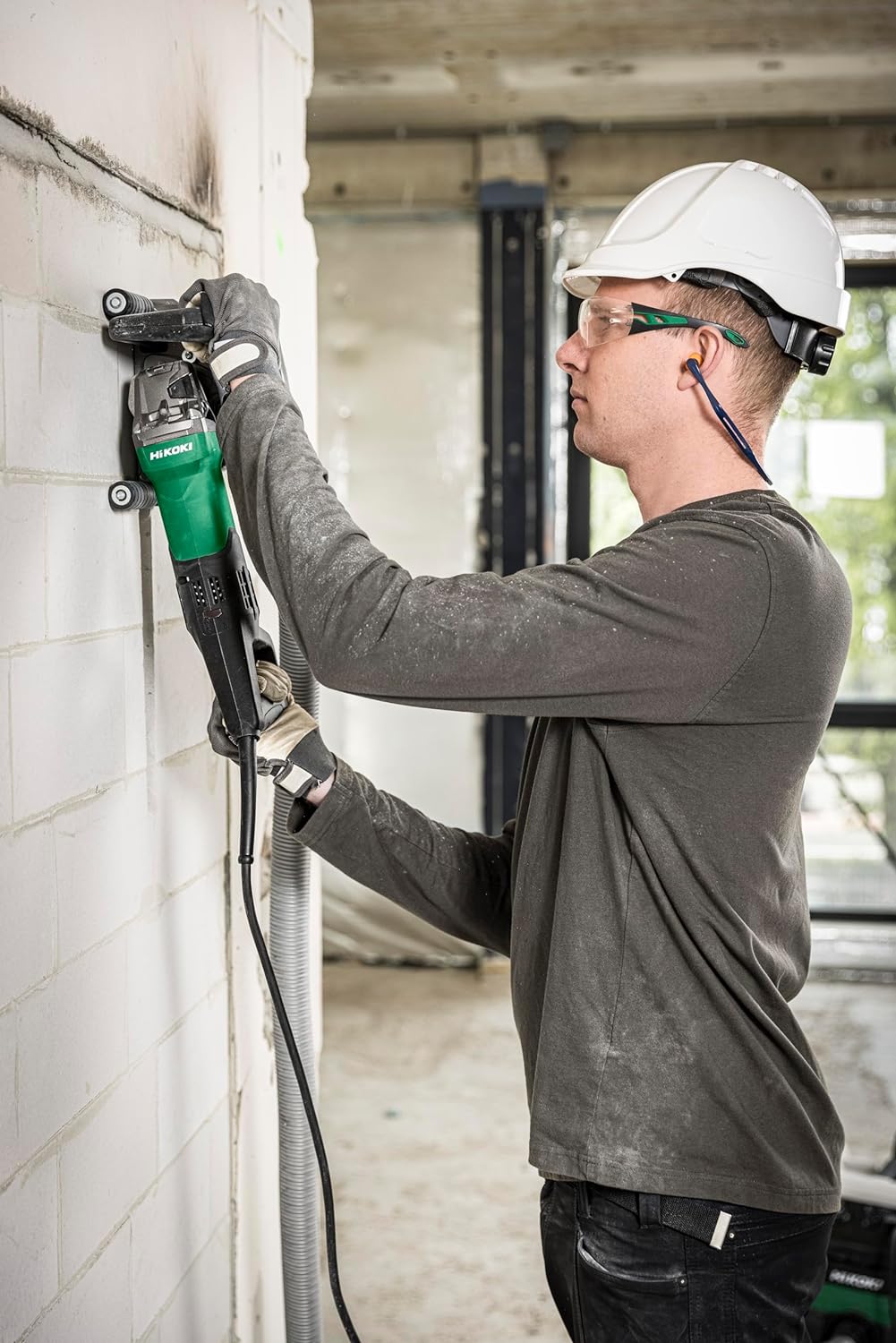 HiKOKI Mauernutfräse CM5MA (1900W, 125mm, Wiederanlaufschutz, LED, Transportkoffer, Zubehör)