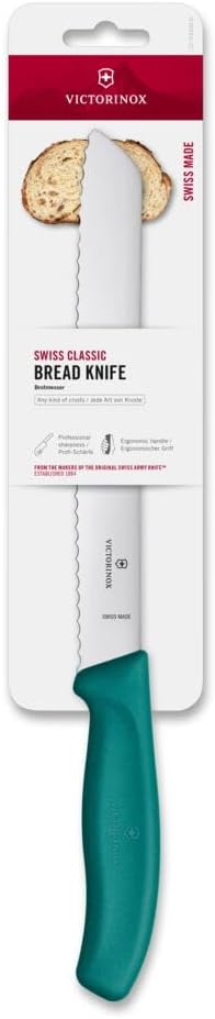 Victorinox Swiss Classic Profi Brotmesser, Extra Scharfe Klinge, Wellenschliff, 21 cm, Robuster Kuns
