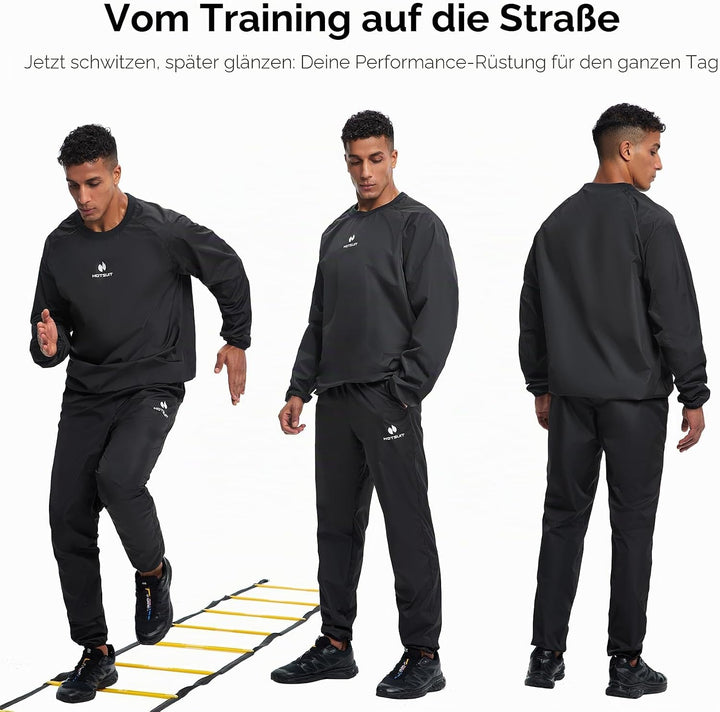 HOTSUIT Schwitzjacke/Schwitzanzug Herren, Anti Rip Sauna Anzug Zum Abnehmen, Workout Saunajacket - S