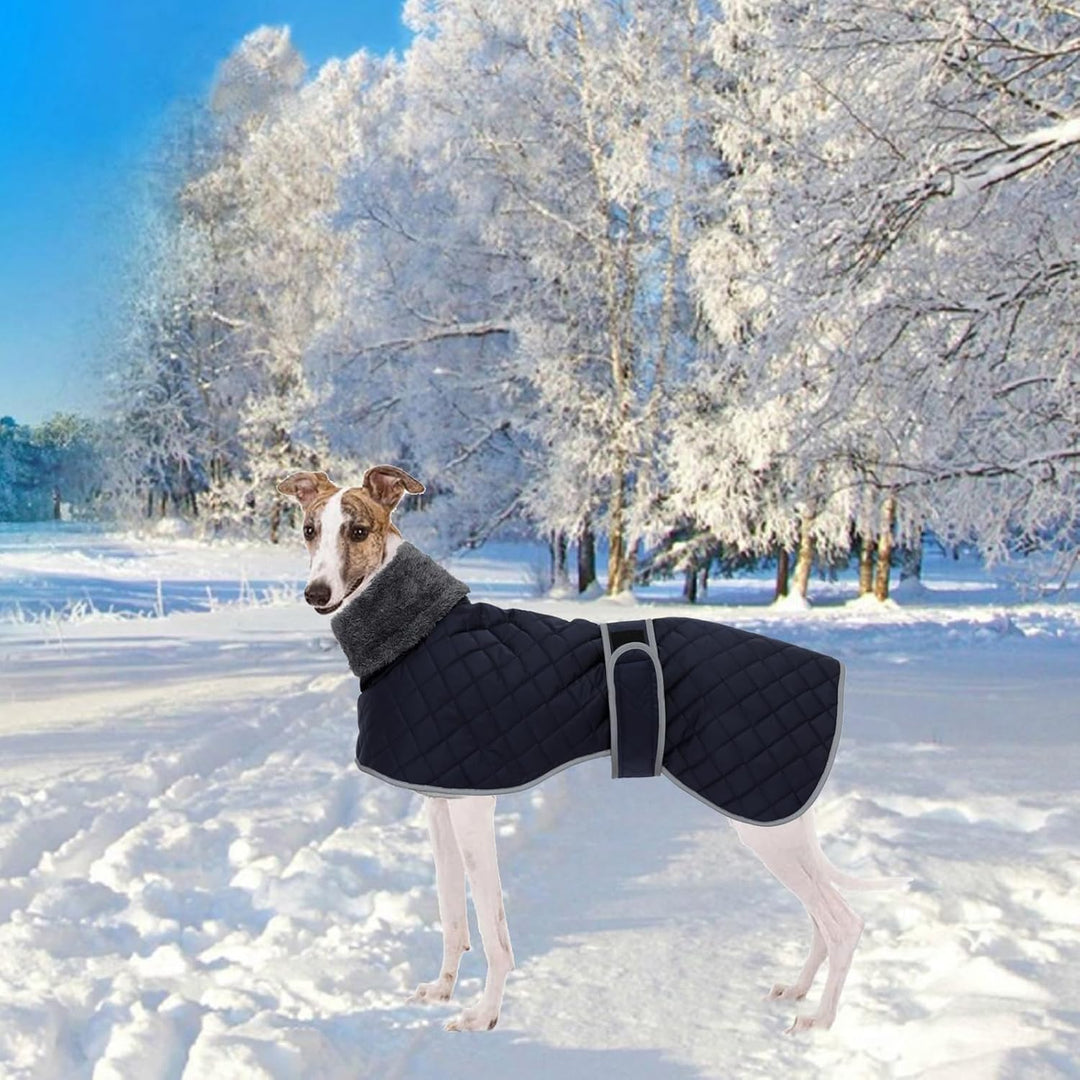 Geyecete Winter Windhunde Mantel,Warm Hundejacke mit Fleecefutter,wasserdicht,Winddicht,Verstellbare