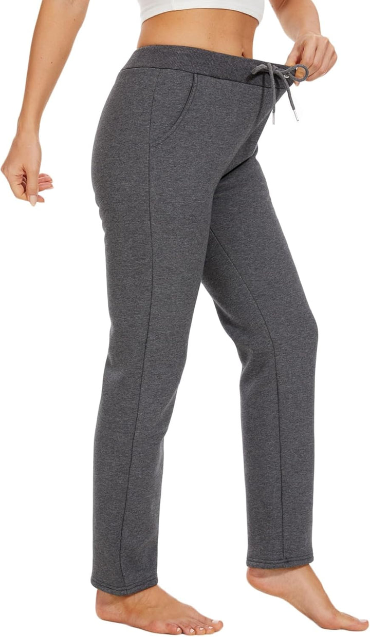 Yutdeng Freizeithose Warme Jogginghose Damen Gefütterte Fleece Winter Sporthose Lang Fleecehose Casu