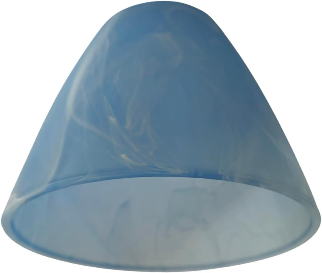 E14 Lampenschirm Glas Blau Weiss marmoriert Ø13 cm – Ersatzglas Lampenglas konisch Höhe 10,5 cm, Öff
