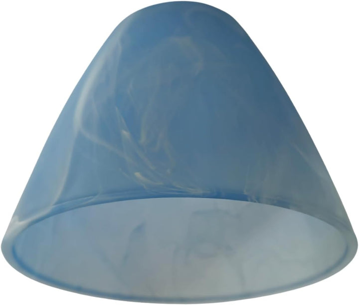 E14 Lampenschirm Glas Blau Weiss marmoriert Ø13 cm – Ersatzglas Lampenglas konisch Höhe 10,5 cm, Öff