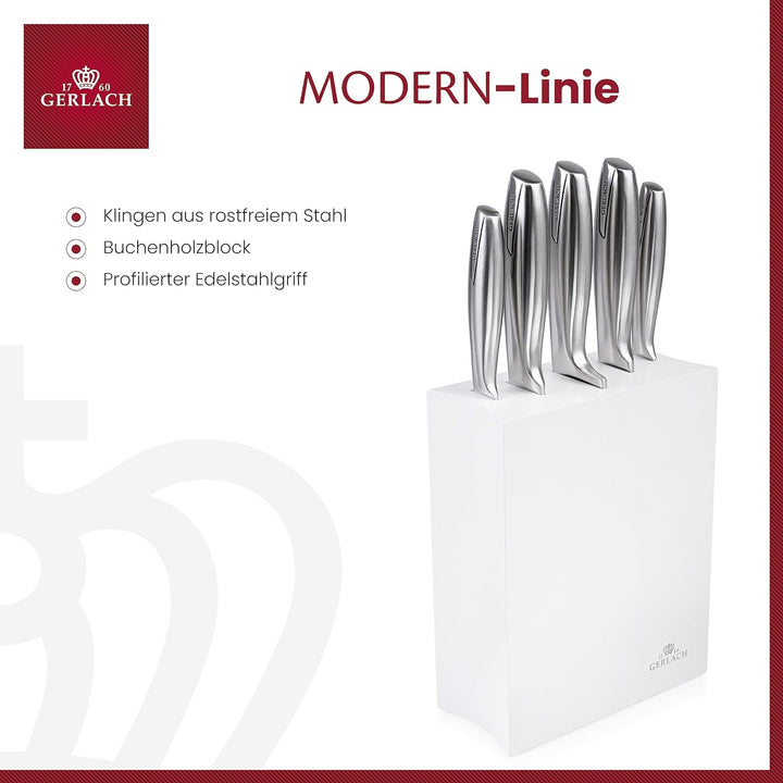 Gerlach G02-0993M-ZENB-05PU-S2S2-01 Messerblock Modern, Edelstahl