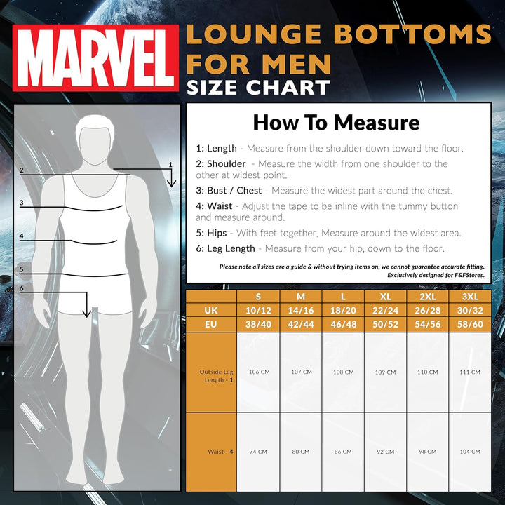 Marvel Avengers Schlafanzughose Herren lang, bequeme Pyjama Hosen - Geschenke für Männer &amp; Teenager