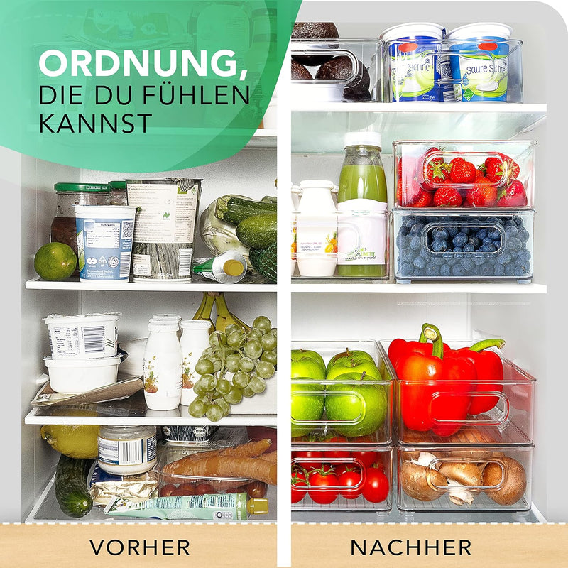 SCHWARZGLUT® Kühlschrank Organizer 6er Set für maximale Ordnung in Küche & Haushalt | Organizer | St