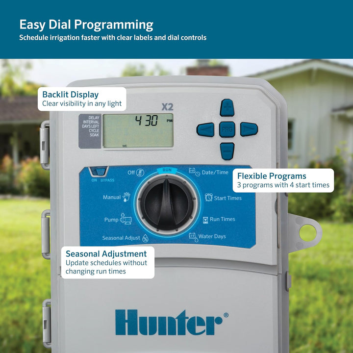 Hunter Industries Hydrawise X2 4-Stationen Bewässerungsregler für den Aussenbereich (X2-400), 4-Stat