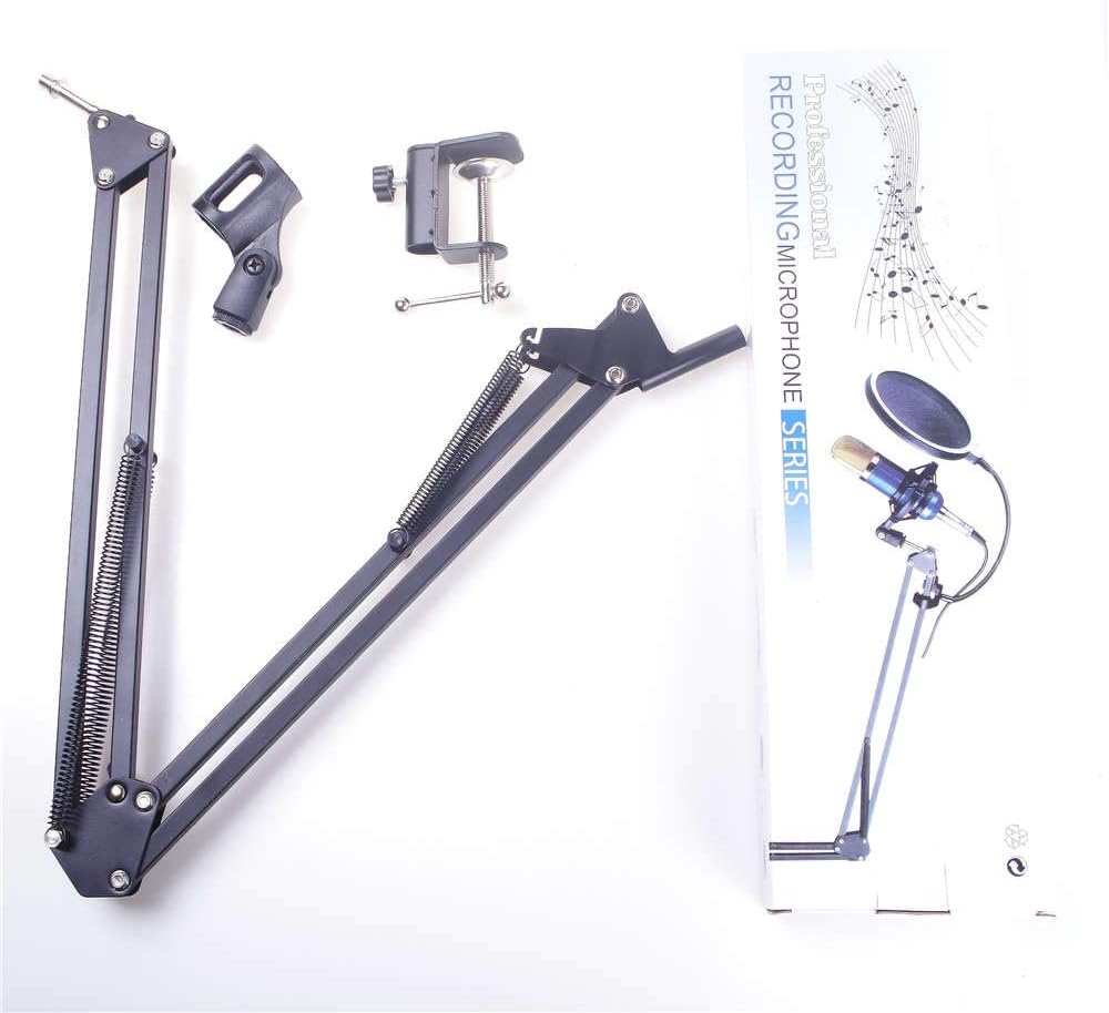 Extendable Recording Microphone Holder Microphone Suspension Boom Scissor Arm Stand for Radio Broadc