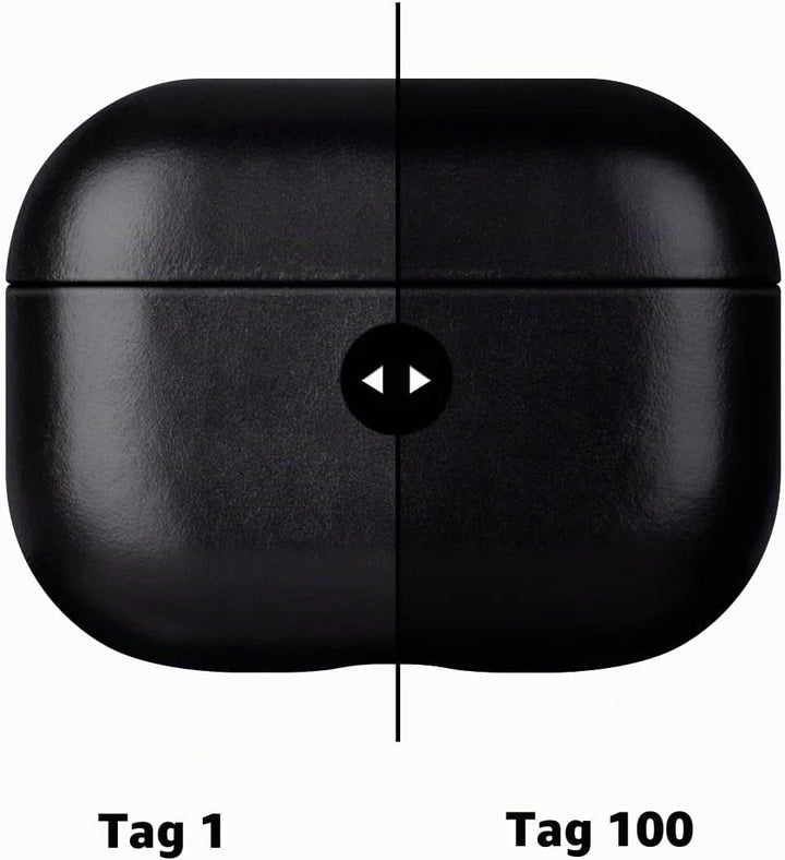 MAOGOAM Leder AirPods Pro 2 Hülle mit Knöpfen, Authentische Kristall-Pflanzenöl gewachste Lederhülle
