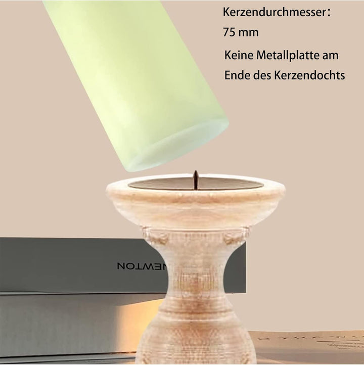 Memoward Stumpenkerzen Creme,Kerzen Gross 3er Set,Lange Brenndauer ca.75+ Std,Saubere Verbrennung,Un