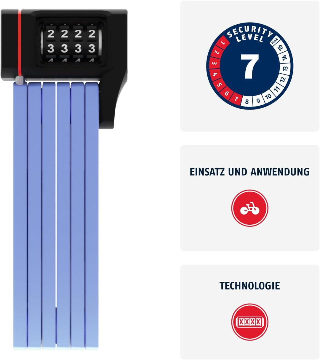 ABUS Faltschloss Bordo uGrip 5700C SH mit Halterung - Fahrradschloss mit Zahlencode und 5 mm starken