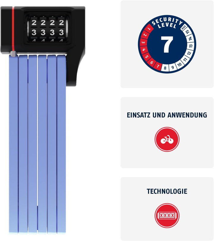 ABUS Faltschloss Bordo uGrip 5700C SH mit Halterung - Fahrradschloss mit Zahlencode und 5 mm starken