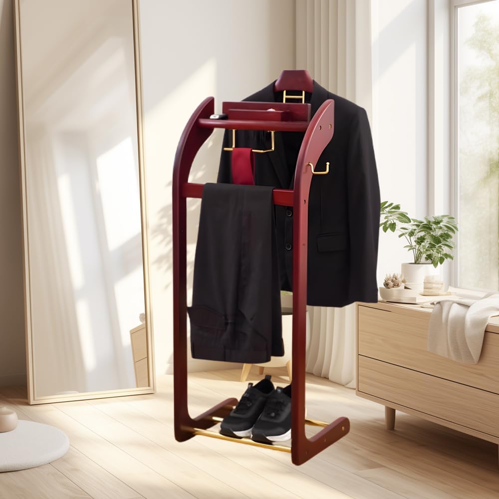Stummer Diener aus Massiv Holz Freistehender Herrendiener für Schlafzimmer Herrendiener Stummer Dien