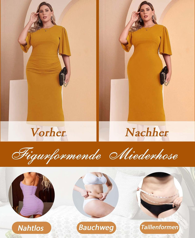 YARRCO Bauchweg Unterhose Damen Shapewear Nahtlose Miederhhose Hohe Taille Kurze Miederpants Body Sh