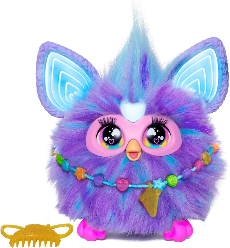 Furby Lila Interaktives Spielzeug mit Sprachaktivierung für Kinder ab 6 Jahren, 15 Modeaccessoires,