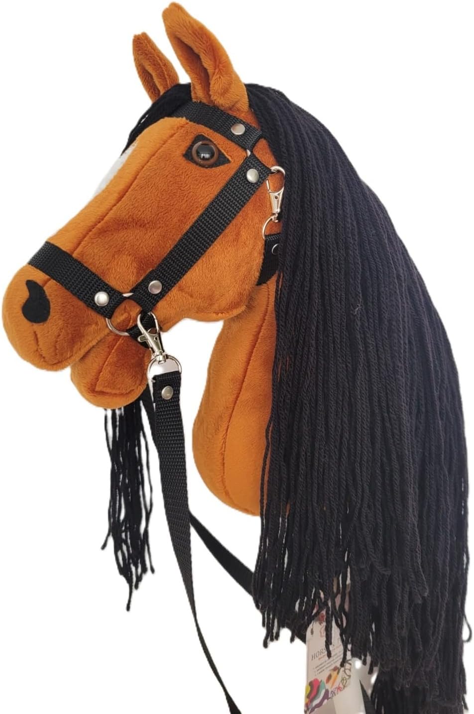 Steckenpferd A4 (Pferd auf einem Stock) Hobby Horse A4 komplett mit Kantar wie auf dem Foto (pomarań