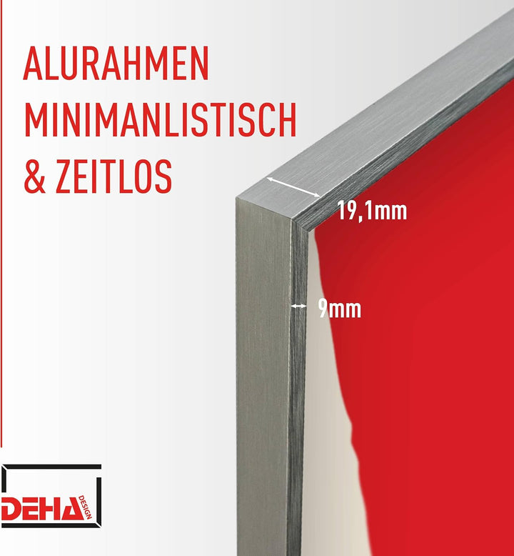 DEHA Design Bilderrahmen Tribeca, 70x100 cm, Aluminium Silber Matt, bruchsicheres Acrylglas, für Pos