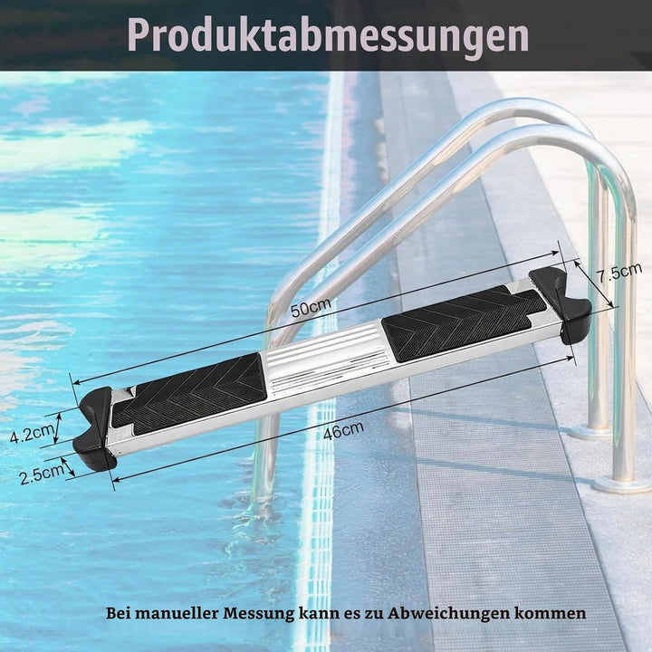304 Edelstahl Poolleiter Ersatzstufe mit Rutschfestem Gummipolster Schwimmbadleitern Pedale mit Schr