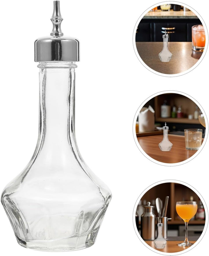 ULTECHNOVO 2 Stück Bartender Glas Bitters Flaschen mit Dosierkopf Präzise Tropfflasche für Cocktail-