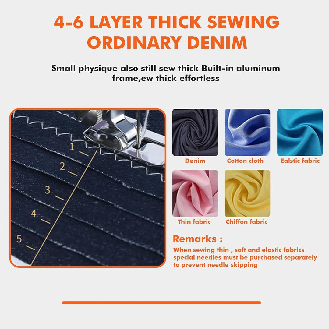 Dekaim FLSM-519 Nähmaschine, Elektrische Nähmaschine für Anfänger und Kinder, 12 Stichprogrammen, Fr