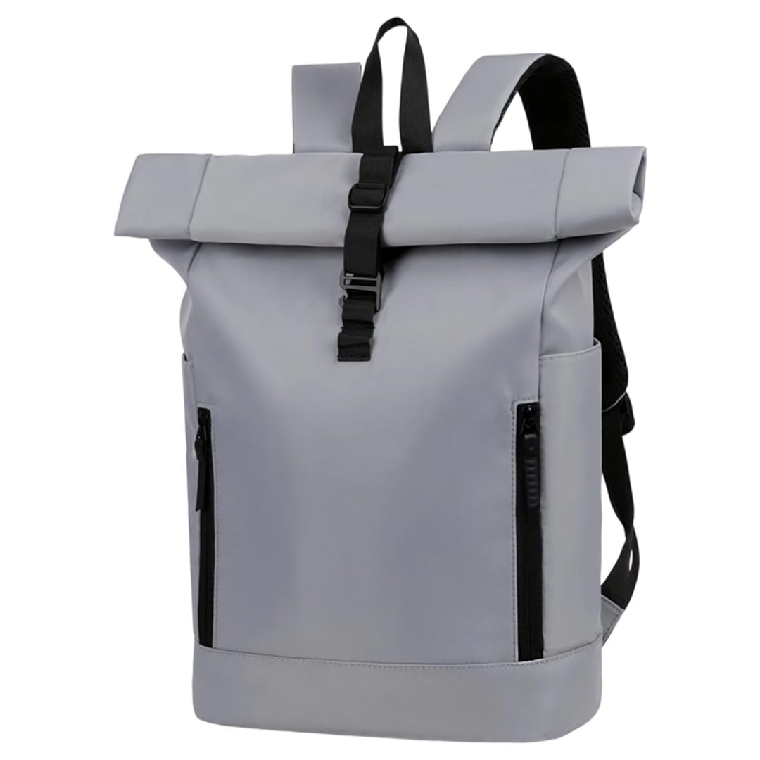 Rolltop Rucksack Herren Wasserdicht Grau Laptop Rucksack mit Computerfach 16 Zoll Elegant Reiserucks