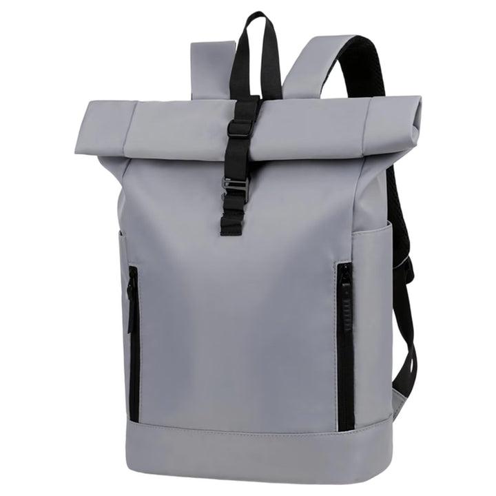 Rolltop Rucksack Herren Wasserdicht Grau Laptop Rucksack mit Computerfach 16 Zoll Elegant Reiserucks