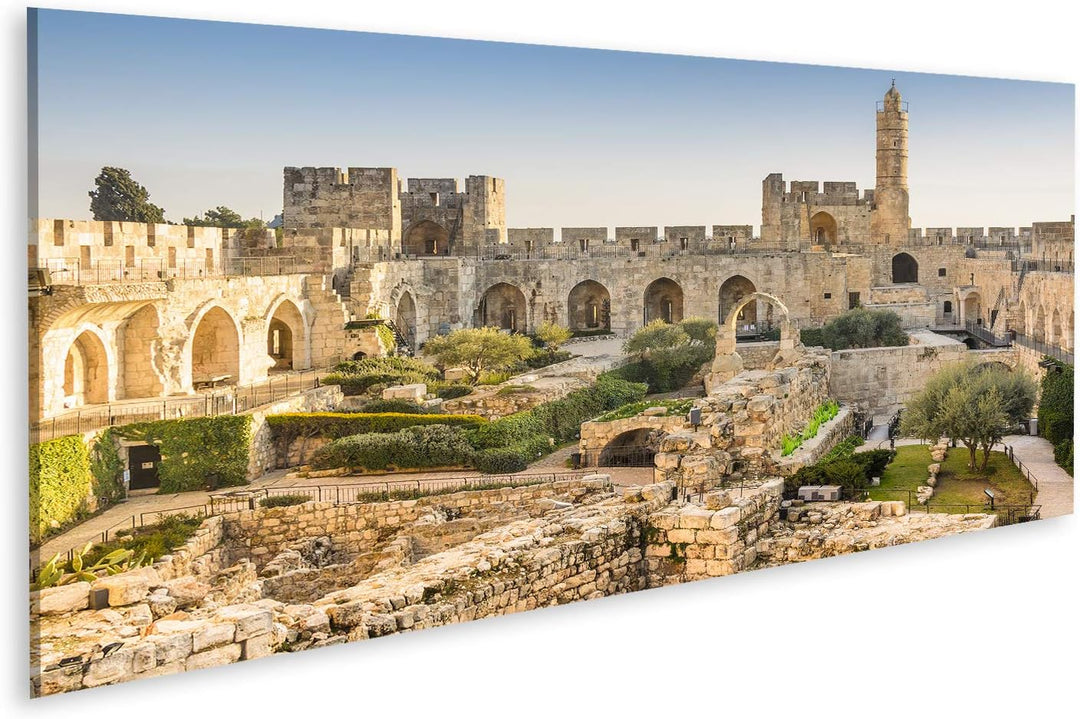 Bild Bilder auf Leinwand Jerusalem, Israel am Turm Davids. Wandbild, Poster, Leinwandbild QNP 120x40