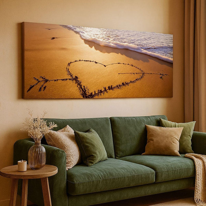 Panorama Bilder auf Leinwand Sommer Meer Sand Strand Leinwandbild 90x30cm Wandbilder Dekoration Wohn