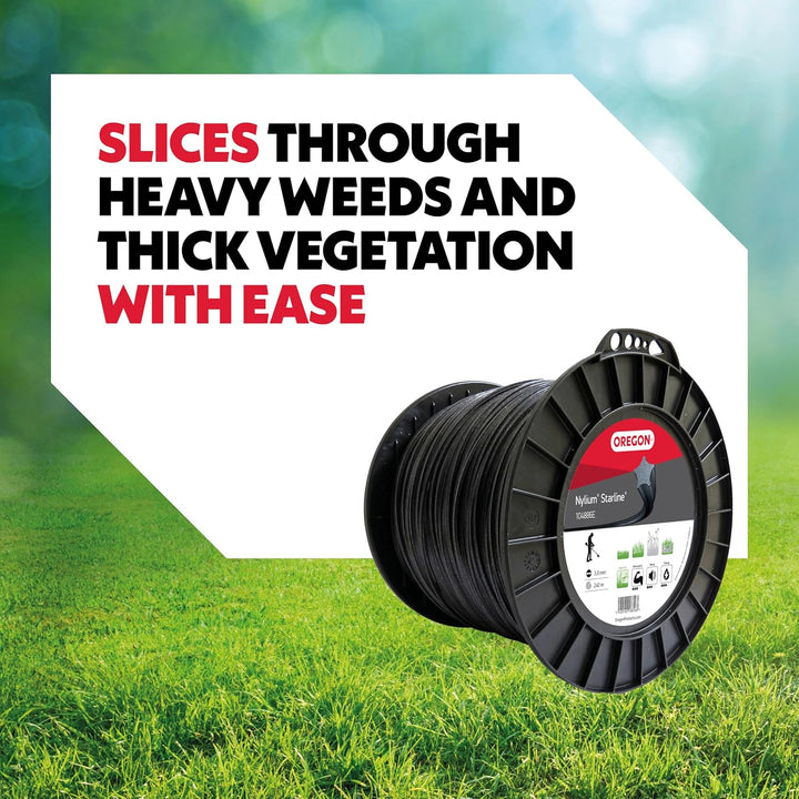 Oregon 104886E Nylium Mähfaden mit sternförmigem Querschnitt, 3,0 mm, 240 Meter-Spule 3.0 mm 240, 3.