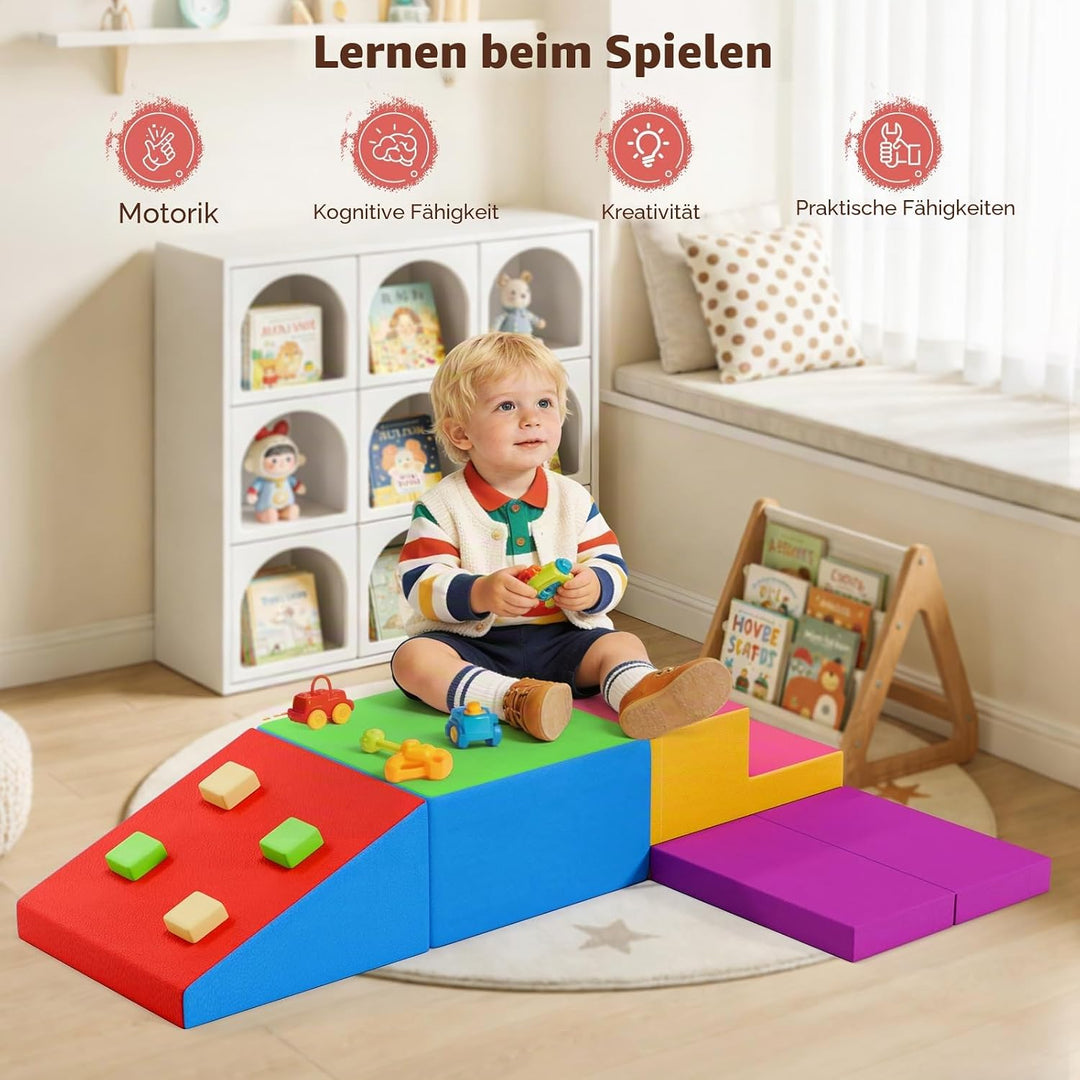 Baby-Schaumstoffbausteine, XXL Softplay-Set für Kleinkinder von 1–3 Jahren, Schaumstoff Bausteine fü