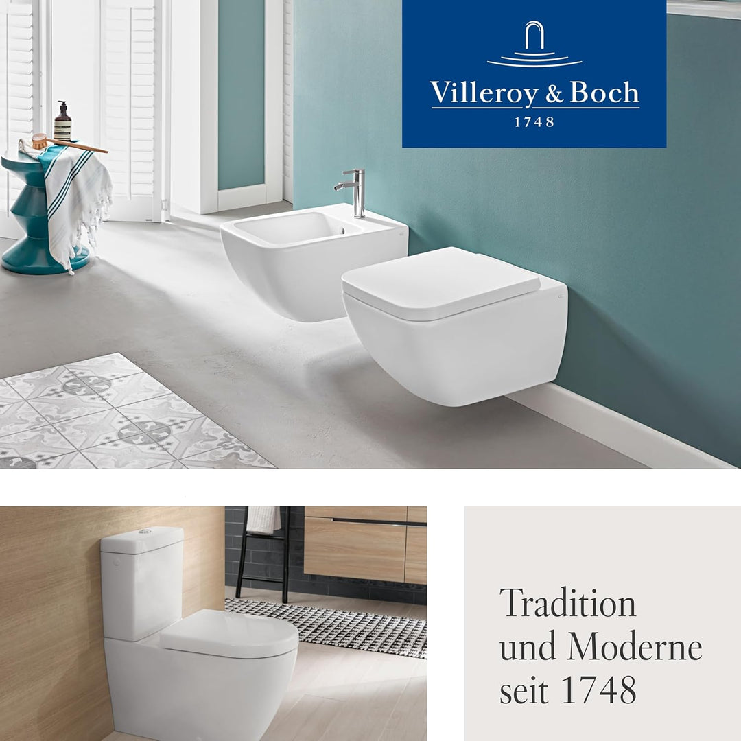 Villeroy & Boch WC-Sitz Subway 2.0 (Toilettensitz weiss, mit Scharnieren aus Edelstahl, Quick Releas