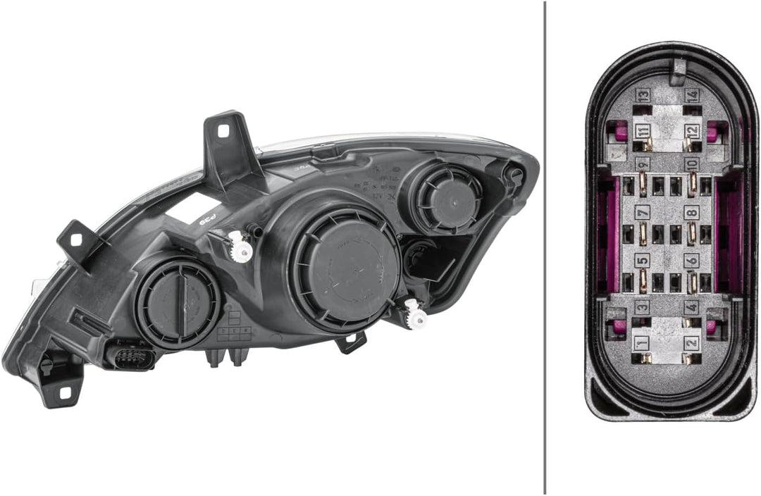 HELLA 1EG 009 627-021 Halogen-Hauptscheinwerfer - rechts - für u.a. Mercedes-Benz Vito / Mixto Box (