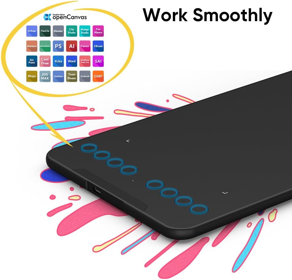 XPPen Deco mini7 v2 Grafiktablett, Grafik-Tablet, 17,8 cm (7 Zoll), ohne Anfänger, 16 K Druckstufen,