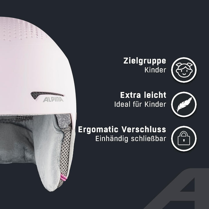 ALPINA ZUPO - Sicherer, Stossabsorbierender, Belüfteter & Schlagfester Skihelm Für Kinder light-rose