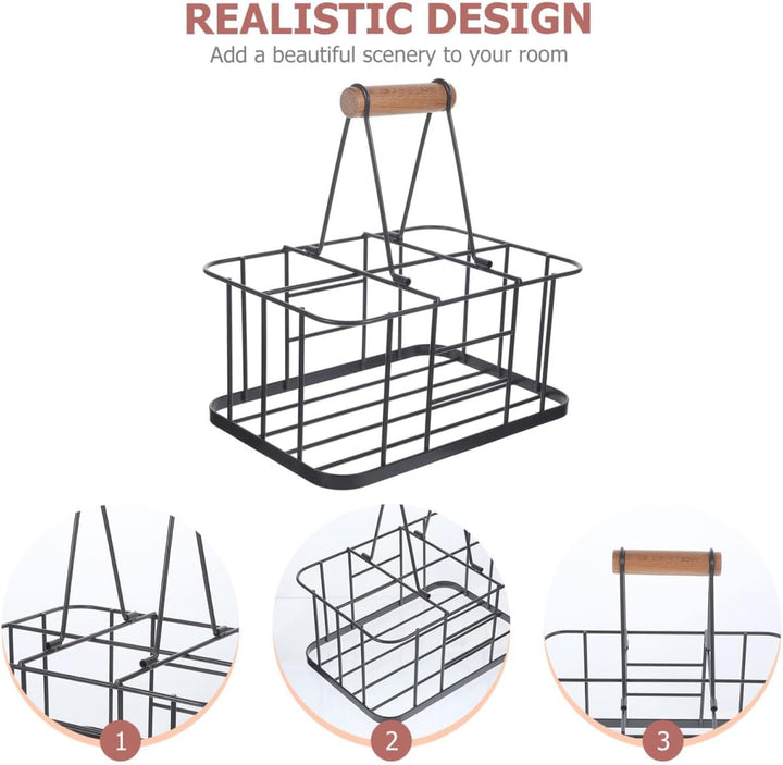 BESTonZON Metall Bierflaschenhalter Mit Griff Tragbarer Flaschenträger Für Zuhause Bar Restaurant Ro