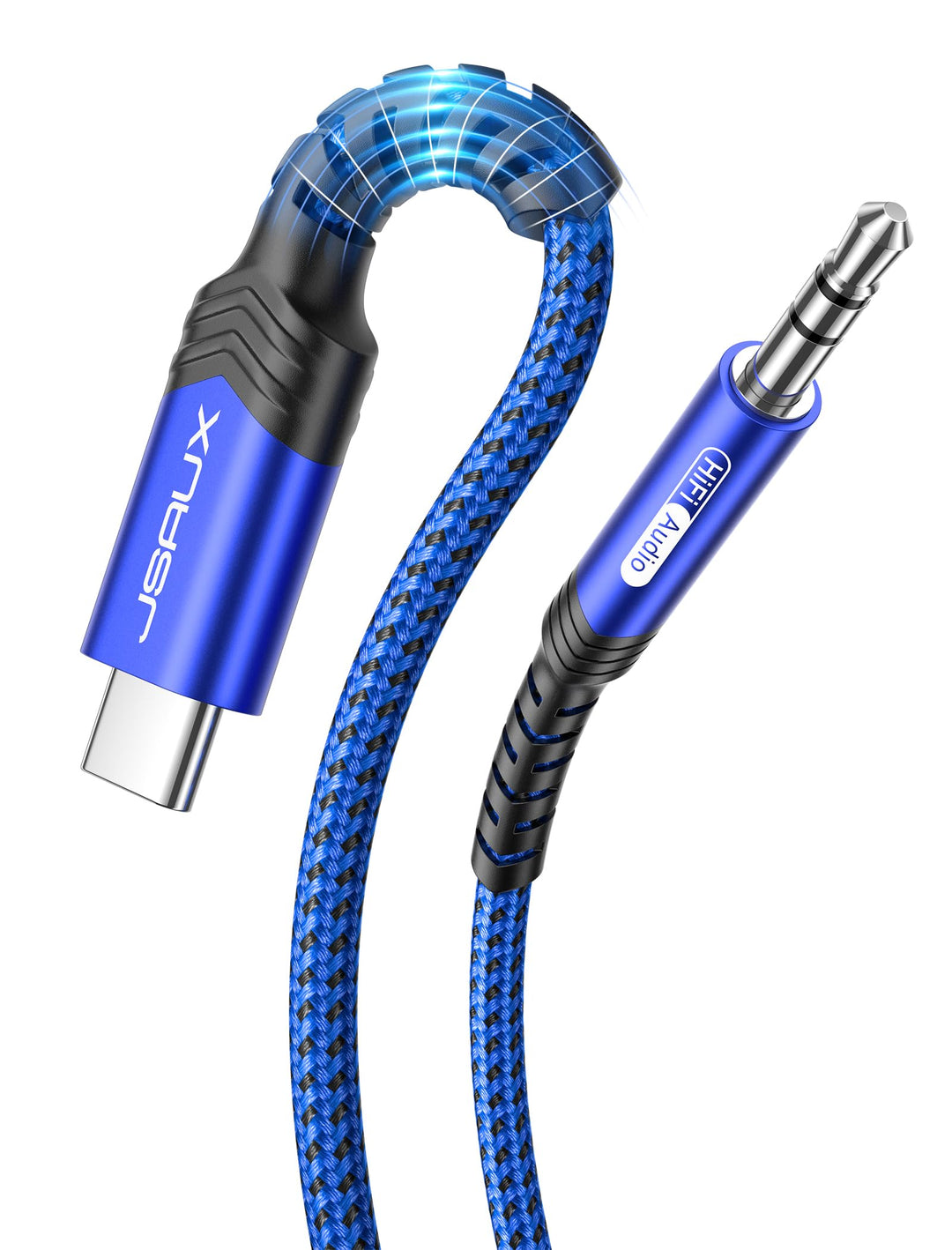 JSAUX USB C auf Klinke AUX Kabel, 2 m, 3,5 mm Klinke, Aux-Auto-Kopfhöreradapter aus geflochtenem Nyl