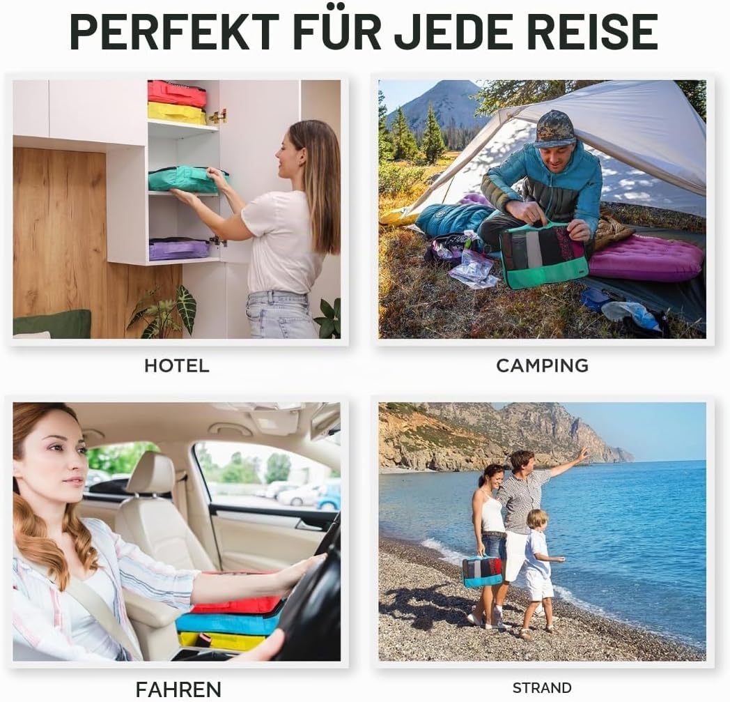 Packwürfel für Koffer und Handgepäck – Reise-Organizer mit 5 Stück – Taschen und Koffer Grösse M Meh