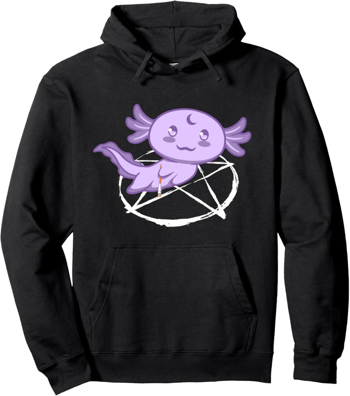 Axolotl Goth Pentagram Axolotl Pullover Hoodie
