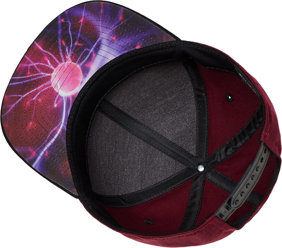 Cadency® Snapback Cap Schrödingers Katze, Damen und Herren, Weinrot, Unisex, Grössenverstellbar