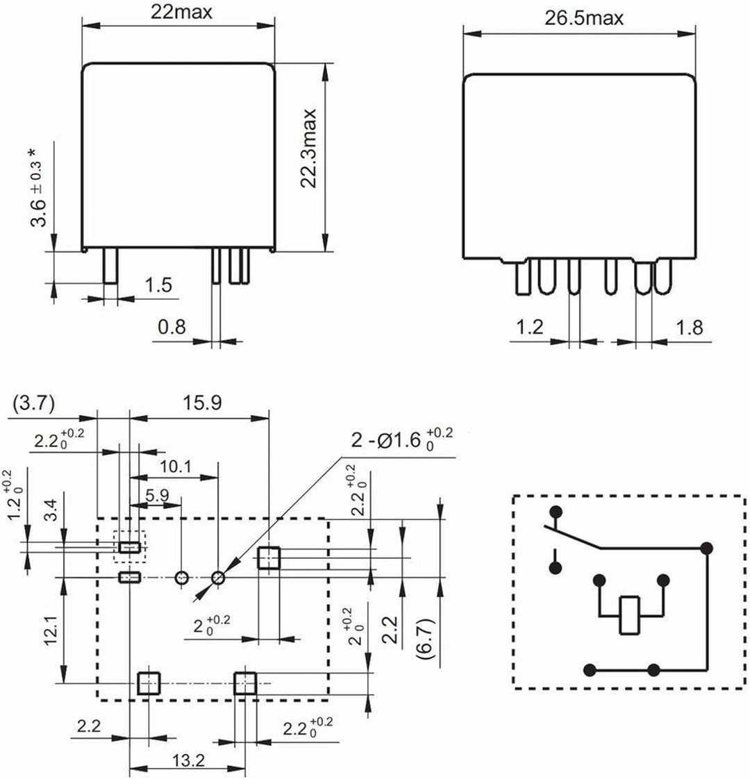 FOUNCY 822E-1C-C 12VDC (4119-1C-7P-11MM-12V-40A) Relais 7 Pins 1St