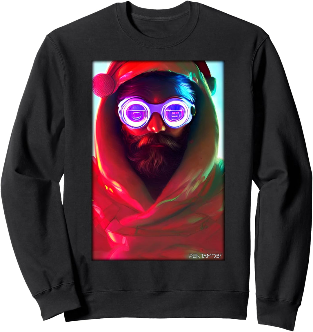 Weihnachtsmann Cyber Punk Weihnachten Zukunft Sci-Fi Technologie Sweatshirt