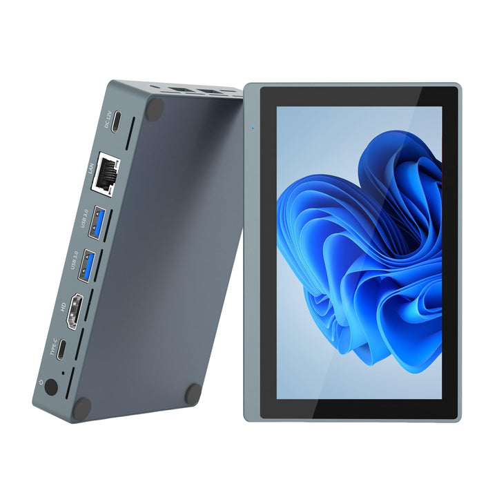 Mini PC mit 5,5 Zoll Touchscreen Display, Intel N5100 Quad-Core, 8GB RAM 128GB SSD, Win 11, Dual 4K