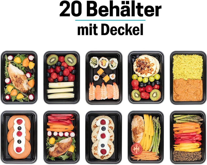 [20er Pack] 1-Fach Meal Prep Container Von Igluu - Essensbox, Lunchbox Mikrowellengeeignet, Spülmasc