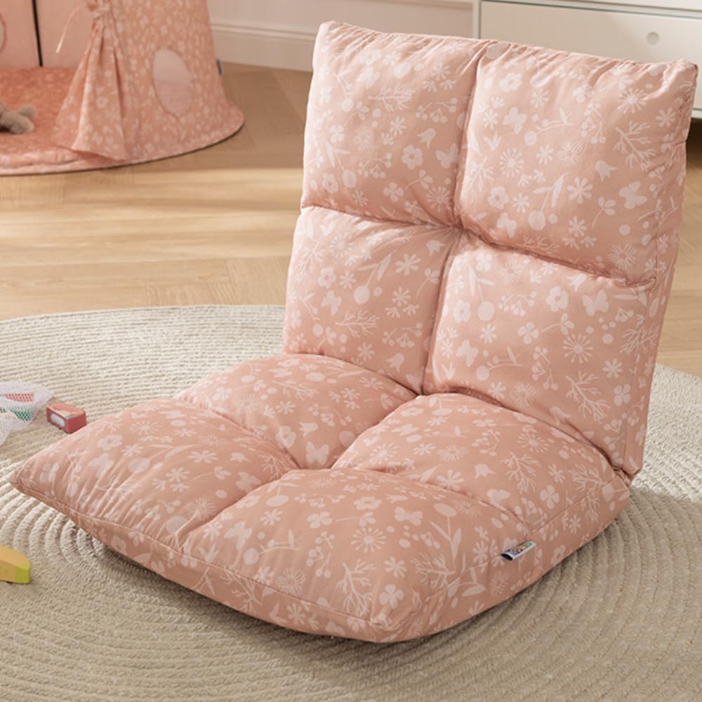howa 2 in 1 Kindersessel + Kinderliege Bodensessel Lehne 6 Fach verstellbar Flowers 86012